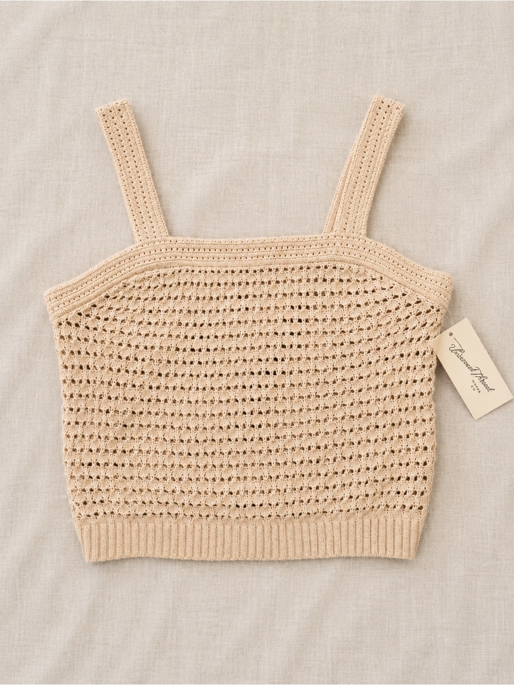 🏷️Square-Neck Cropped Cotton Tank Size M